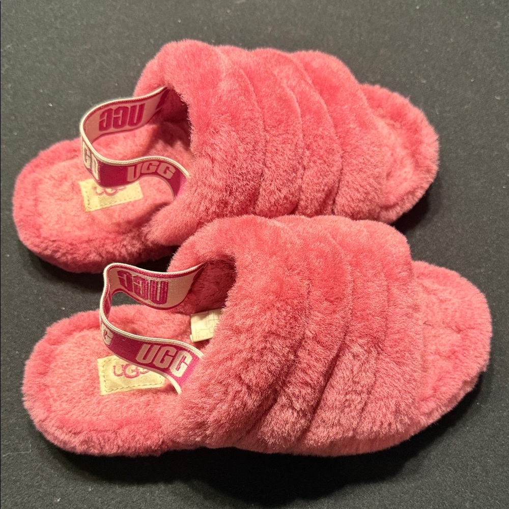 UGG  Fuzzy Pink Slippers